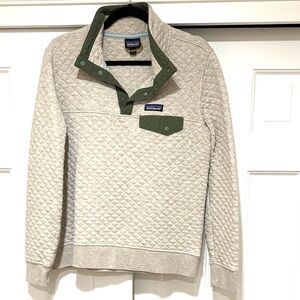 Patagonia Cream/Green Quilted Pullover